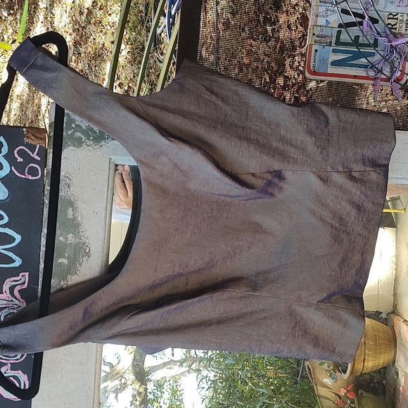 EUC 2 PC TanJay purple gold  Metallic Blazer with matching tank top - Picture 6 of 11